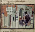 Генрих Болингброк сговаривается с лордами против Ричарда II. Миниатюра из рукописи Жана Кретона «Книга о пленении и сме