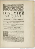 Ришар Симон. Критическая история Ветхого Завета. Париж, 1678