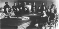 Руководители боевых операций со стороны большевиков в штабе Московского военного округа. Москва. 1917