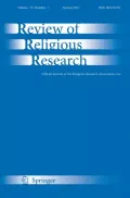 Review of Religious Research. January 2011, Vol. 53, N. 1. Обложка