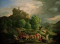 Людвиг Рихтер. Руины бурга Стршеков (Шрекенштайн) близ Ауссига (Усти-над-Лабем). 1835