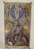 Преображение. Миниатюра из рукописи «Сборник богословских трудов Иоанна Кантакузина». 1375
