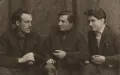 Члены литературной группы «Молодая гвардия» Александр Безыменский и Александр Жаров с поэтом Иосифом Уткиным. Не ранее 1926