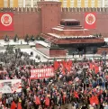 Демонстрация в честь годовщины революции. Красная площадь, Москва. 7 ноября 1988