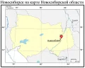 Новосибирск на карте Новосибирской области