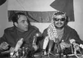 Представитель Исполнительного комитета ООП Камаль Насер и лидер ФАТХ Ясир Арафат на пресс-конференции. Амман (Иордания). 1970