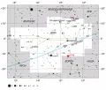 Положение галактики Сомбреро (M104) на современной карте звёздного неба
