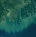 Общая дельта рек Ганг, Брахмапутра и Мегхна (Индия, Бангладеш). Вид из космоса