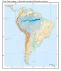 Река Амазонка и её бассейн на карте Южной Америки