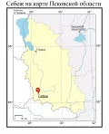 Себеж на карте Псковской области