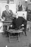 Пётр Кончаловский в своей мастерской. 1953