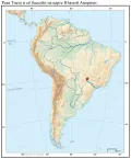 Река Тиете и её бассейн на карте Южной Америки