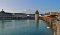Город Люцерн на побережье Люцернер-Зе – северо-западной части Фирвальдштетского озера (водохранилища) (Швейцария)