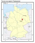 Галле на карте Германии
