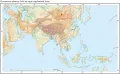 Пустынные области Гоби на карте зарубежной Азии