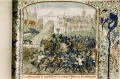 Осада Кале 1346–1347. Миниатюра из рукописи Жана де Ваврена «Собрания староанглийских хроник». 3-я четверть 15 в. 