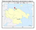 Певек на карте Чукотского автономного округа