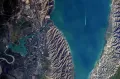 Мингечаурское водохранилище (Азербайджан). Вид из космоса