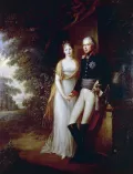 Фридрих Георг Вейч. Портрет короля Пруссии Фридриха Вильгельма III и королевы Луизы в парке замка Шарлоттенбург. 1799