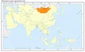 Монголия на карте зарубежной Азии