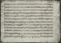 Вольфганг Амадей Моцарт. Фуга для двух фортепиано c-moll K. 426. Фрагмент рукописи