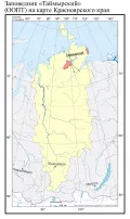Заповедник Таймырский (ООПТ) на карте Красноярского края