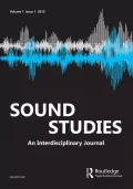«Sound Studies», 2015, vol. 1, N. 1. Обложка