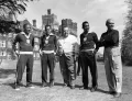 Члены сборной Бразилии Джалма Сантос, Зито (капитан), Висенти Феола (тренер), Пеле и Морейра. 1963 