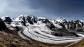 Горный массив Бернина с одноимённым ледником. Восточные Альпы (Швейцария)
