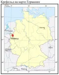 Крефельд на карте Германии