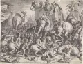 Корнелис Корт. Публий Корнелий Сципион наносит поражение армии Ганнибала в битве при Заме 19 октября 202 до н. э. По картине Рафаэля. 1567