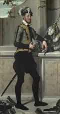 Джованни Баттиста Морони. Рыцарь с турнирным шлемом (Кавалер с раненой ногой). Ок. 1554–1558