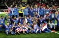 Сборная Хорватии празднует победу в матче за 3-е место на чемпионате мира по футболу. Стадион «Парк де Пренс», Париж. 1998