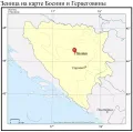 Зеница на карте Боснии и Герцеговины