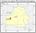 Слоним на карте Республики Беларусь