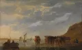 Алберт Кёйп. Пастух с пятью коровами у реки. Ок. 1650–1655