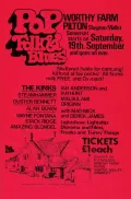 Афиша первого фестиваля Гластонбери «Glastonbury Festival of Contemporary Performing Arts». 1970