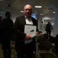 Фридрик Рафнссон на церемонии вручения литературной премии «Ледяная игла». 2019