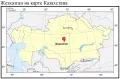 Жезказган на карте Казахстана