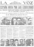 Газета La Voz. 17 febrero 1936. № 4.713. Передовица