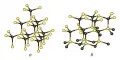 Фрагменты кристаллических структур полиморфных модификаций сульфида цинка ZnS