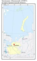 Заповедник «Пинежский» на карте Архангельской области