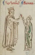 Свадьба короля Англии Генриха III и Элеоноры Прованской. Миниатюра из рукописи Матвея Парижского «История англов». 1250–1259