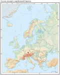 Альпы на карте зарубежной Европы