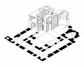 Аксонометрический разрез собора Святой Софии в Фессалониках. 1-я четверть 8 в.
