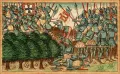 Сражение при Алжубарроте. Миниатюра из «Хроник» Фруассара. 1450–1460-е гг.