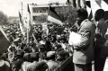 Темнокожие протестующие требуют избирательного права и свободы. Йоханнесбург (ЮАР). 1952