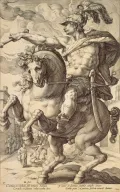Хендрик Гольциус. Марк Курций. Резцовая гравюра из серии «Римские герои». 1586