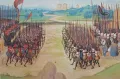 Битва при Азенкуре 25 октября 1415. Миниатюра из Хроники Ангеррана де Монстреле. 15 в.