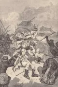 Поражение итальянцев в битве при Саати. Иллюстрация из журнала: Le Monde illustré. 1887